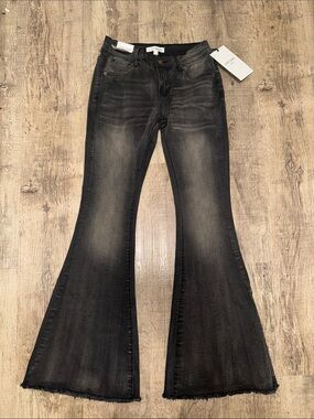 Love soho Black Washed Flare Jeans